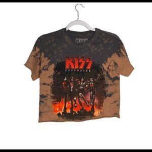 Kiss Destroyer Bleach Dye DIY Short Sleeve Crop Top